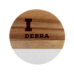 I Love Debra Marble Wood Coaster (round) by ilovewhateva