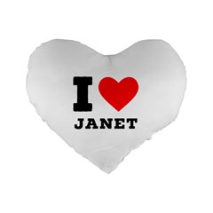 I Love Janet Standard 16  Premium Flano Heart Shape Cushions by ilovewhateva