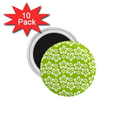 Lime Green Flowers Pattern 1 75  Magnets (10 Pack)  by GardenOfOphir