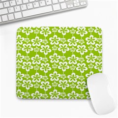 Lime Green Flowers Pattern Large Mousepad by GardenOfOphir