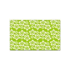 Lime Green Flowers Pattern Sticker (rectangular) by GardenOfOphir