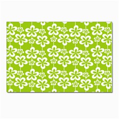 Lime Green Flowers Pattern Postcard 4 x 6  (pkg Of 10) by GardenOfOphir