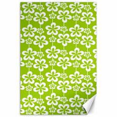 Lime Green Flowers Pattern Canvas 20  X 30  by GardenOfOphir