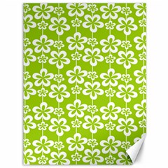 Lime Green Flowers Pattern Canvas 36  X 48  by GardenOfOphir