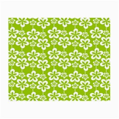 Lime Green Flowers Pattern Small Glasses Cloth (2 Sides) by GardenOfOphir