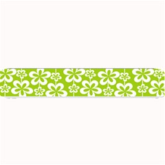 Lime Green Flowers Pattern Small Bar Mat by GardenOfOphir