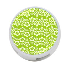 Lime Green Flowers Pattern 4-port Usb Hub (one Side) by GardenOfOphir