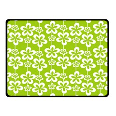 Lime Green Flowers Pattern One Side Fleece Blanket (small) by GardenOfOphir