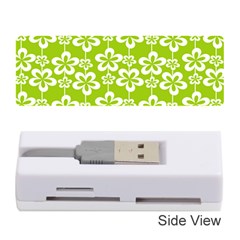 Lime Green Flowers Pattern Memory Card Reader (stick) by GardenOfOphir