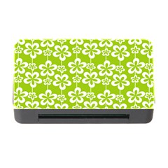 Lime Green Flowers Pattern Memory Card Reader With Cf by GardenOfOphir