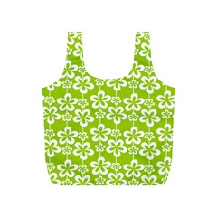 Lime Green Flowers Pattern Full Print Recycle Bag (s) by GardenOfOphir