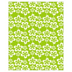 Lime Green Flowers Pattern Drawstring Bag (small) by GardenOfOphir