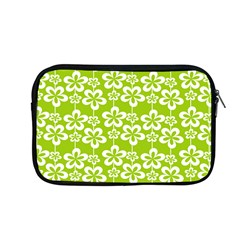 Lime Green Flowers Pattern Apple Macbook Pro 13  Zipper Case by GardenOfOphir