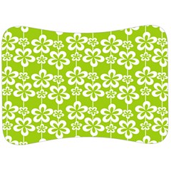 Lime Green Flowers Pattern Velour Seat Head Rest Cushion by GardenOfOphir