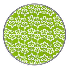 Lime Green Flowers Pattern Wireless Fast Charger(white) by GardenOfOphir