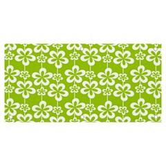 Lime Green Flowers Pattern Banner And Sign 6  X 3  by GardenOfOphir