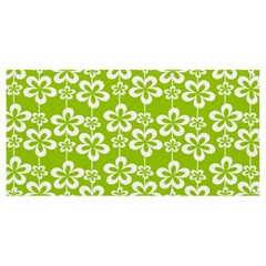 Lime Green Flowers Pattern Banner And Sign 8  X 4  by GardenOfOphir