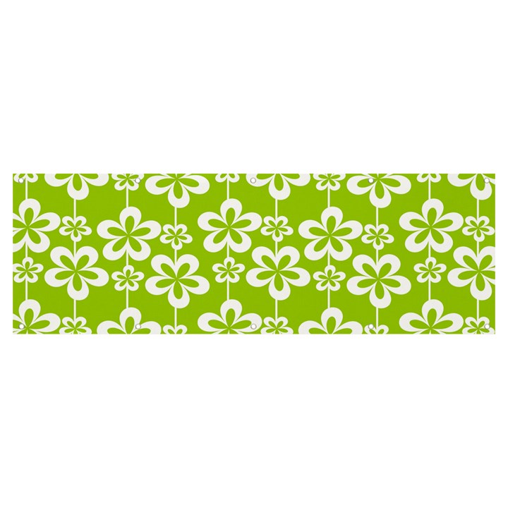 Lime Green Flowers Pattern Banner and Sign 12  x 4 