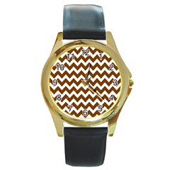 Pattern 117 Round Gold Metal Watch by GardenOfOphir