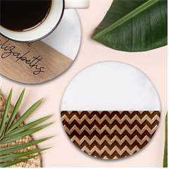 Pattern 123 Classic Marble Wood Coaster (Round) 