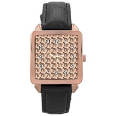 Pattern 135 Rose Gold Leather Watch  by GardenOfOphir