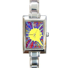 Explosion Big Bang Colour Structure Rectangle Italian Charm Watch by Semog4