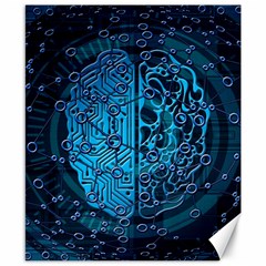 Artificial Intelligence Network Blue Art Canvas 8  x 10 