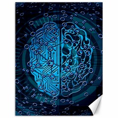 Artificial Intelligence Network Blue Art Canvas 12  x 16 