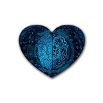 Artificial Intelligence Network Blue Art Rubber Coaster (Heart) Front