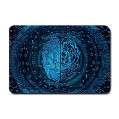 Artificial Intelligence Network Blue Art Small Doormat