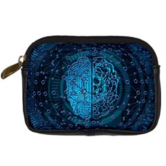 Artificial Intelligence Network Blue Art Digital Camera Leather Case