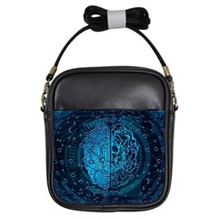 Artificial Intelligence Network Blue Art Girls Sling Bag