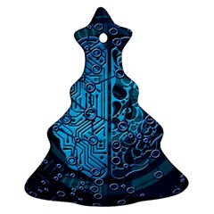 Artificial Intelligence Network Blue Art Ornament (Christmas Tree) 