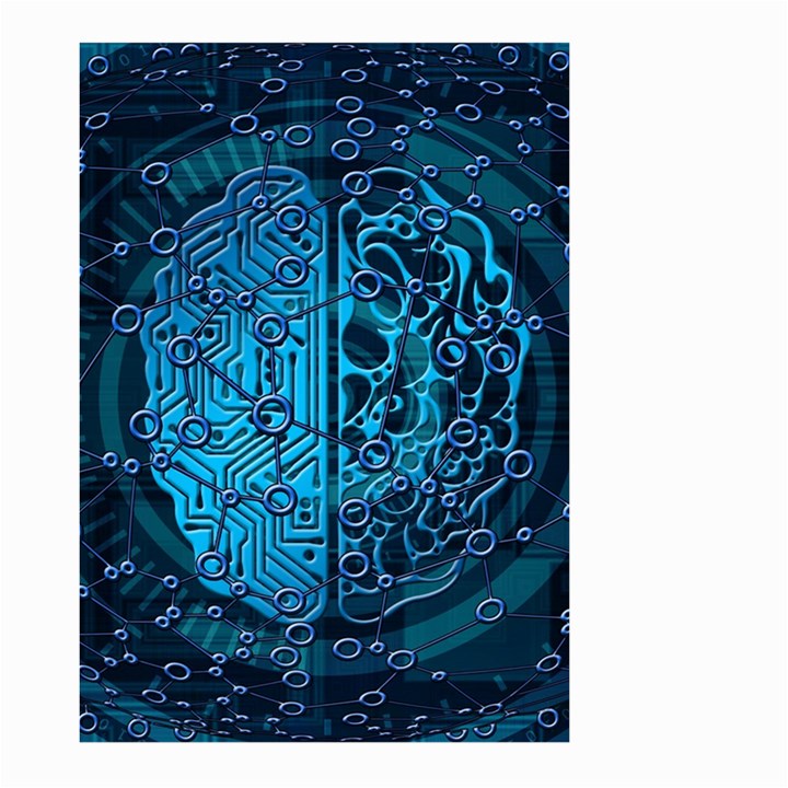 Artificial Intelligence Network Blue Art Large Garden Flag (Two Sides)