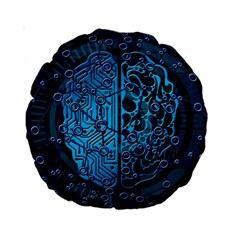 Artificial Intelligence Network Blue Art Standard 15  Premium Round Cushions