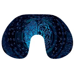 Artificial Intelligence Network Blue Art Travel Neck Pillow