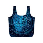 Artificial Intelligence Network Blue Art Full Print Recycle Bag (S) Front