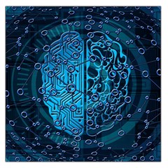 Artificial Intelligence Network Blue Art Square Satin Scarf (36  x 36 )