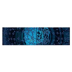 Artificial Intelligence Network Blue Art Oblong Satin Scarf (16  x 60 )