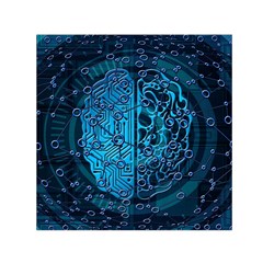 Artificial Intelligence Network Blue Art Square Satin Scarf (30  x 30 )