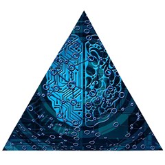 Artificial Intelligence Network Blue Art Wooden Puzzle Triangle