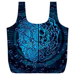 Artificial Intelligence Network Blue Art Full Print Recycle Bag (XXXL)