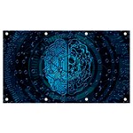 Artificial Intelligence Network Blue Art Banner and Sign 7  x 4  Front