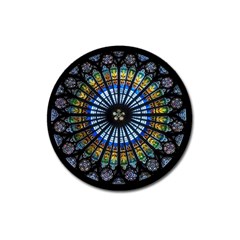 Mandala Floral Rose Window Strasbourg Cathedral France Magnet 3  (round) by Semog4