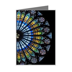 Mandala Floral Rose Window Strasbourg Cathedral France Mini Greeting Card by Semog4