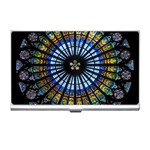 Mandala Floral Rose Window Strasbourg Cathedral France Business Card Holder Front