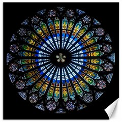 Mandala Floral Rose Window Strasbourg Cathedral France Canvas 12  X 12  by Semog4