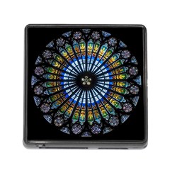 Mandala Floral Rose Window Strasbourg Cathedral France Memory Card Reader (square 5 Slot) by Semog4