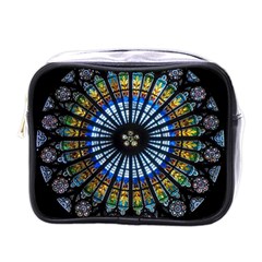 Mandala Floral Rose Window Strasbourg Cathedral France Mini Toiletries Bag (one Side) by Semog4