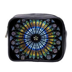 Mandala Floral Rose Window Strasbourg Cathedral France Mini Toiletries Bag (two Sides) by Semog4